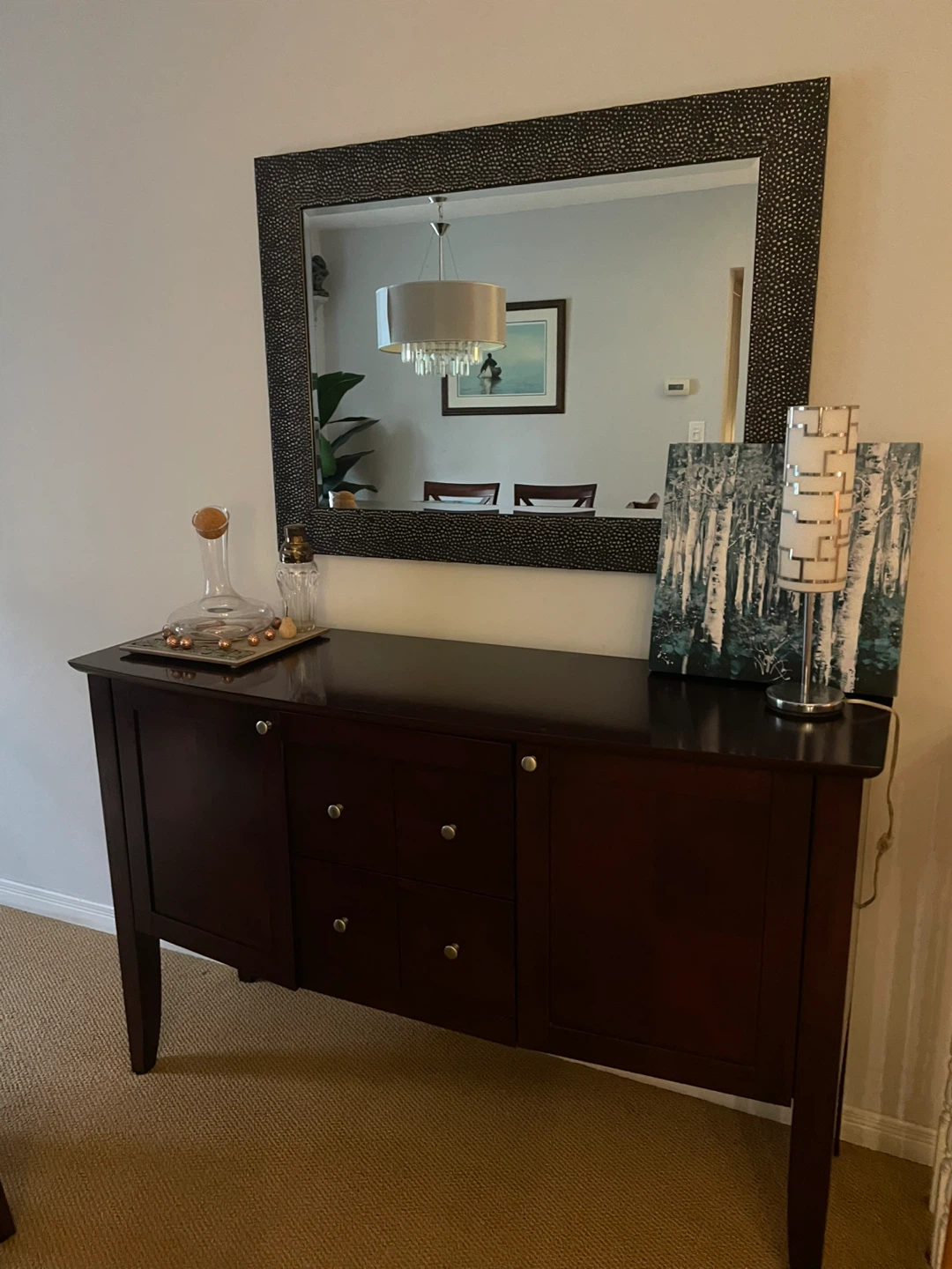 Espresso Dining Room Set: table, 8 chairs, sideboard - photo 3