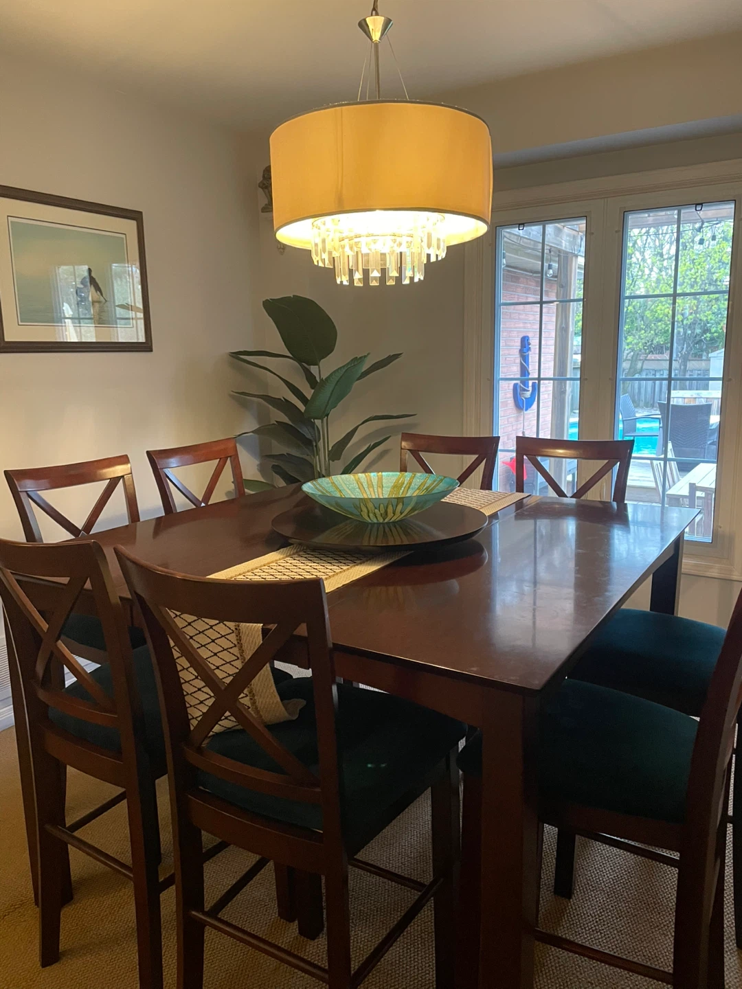 Espresso Dining Room Set: table, 8 chairs, sideboard - photo 2
