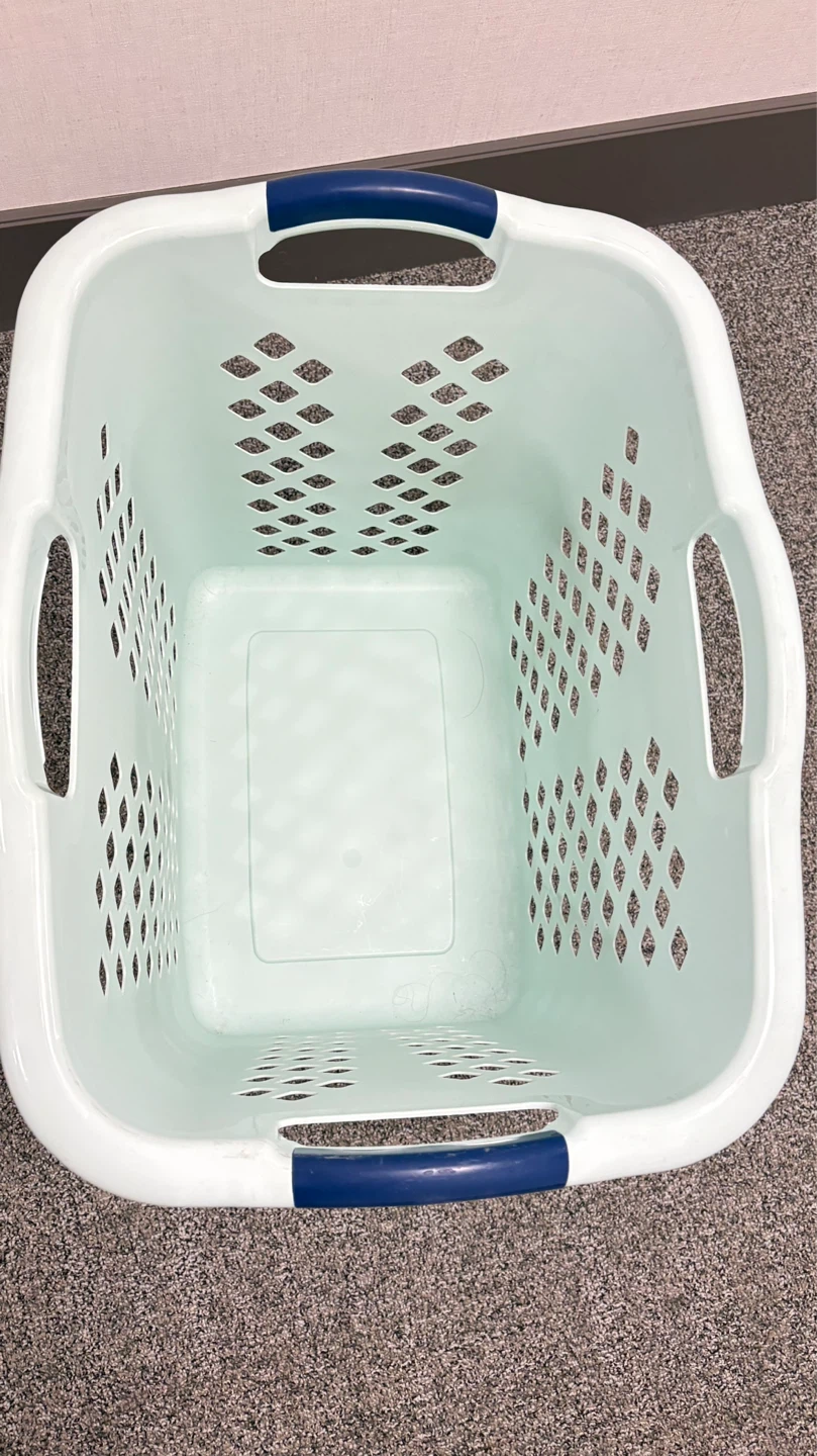 Mint Green Laundry Basket with Blue Handles - photo 5