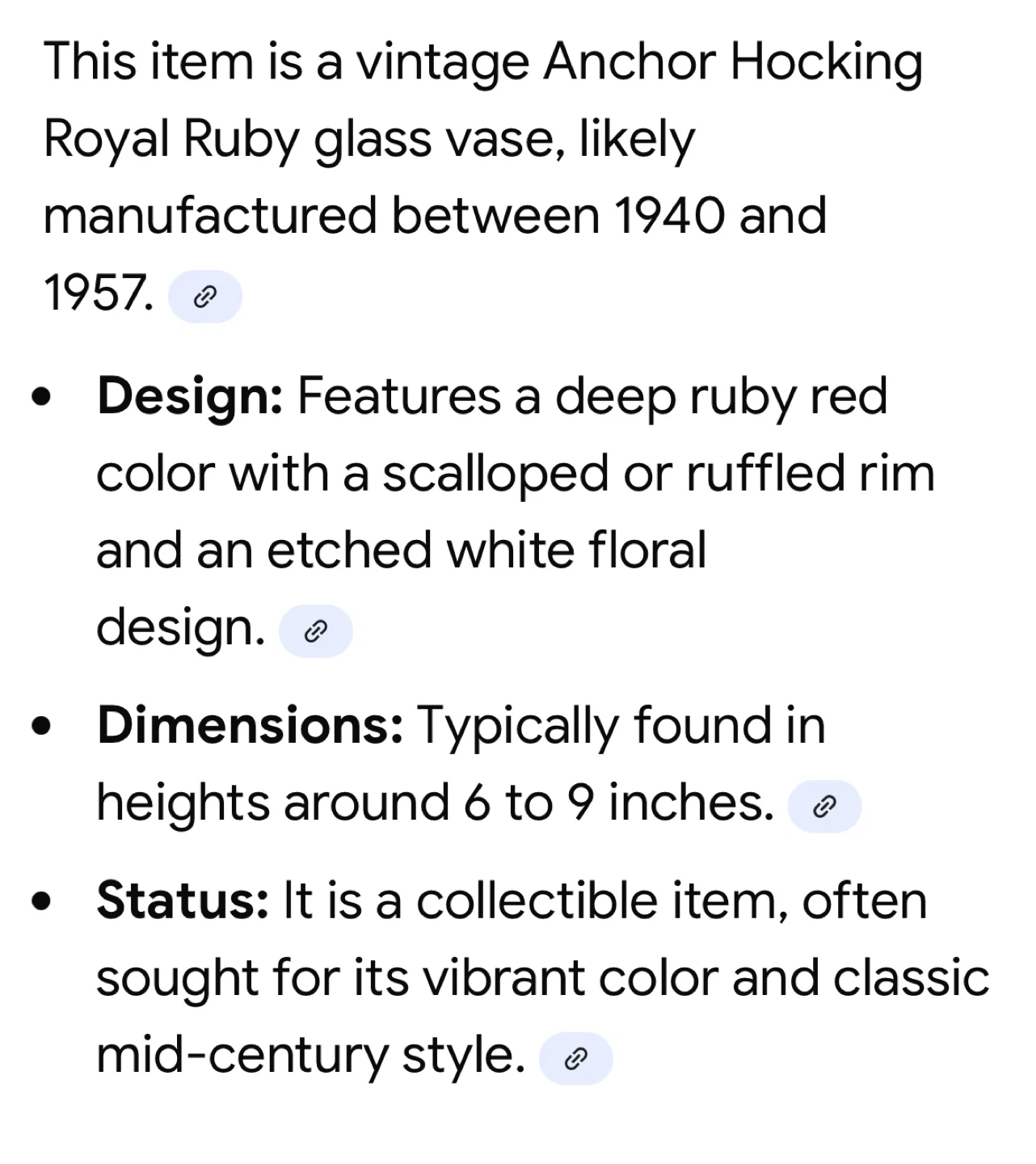 Anchor Hocking Royal Ruby Glass Vase - photo 3