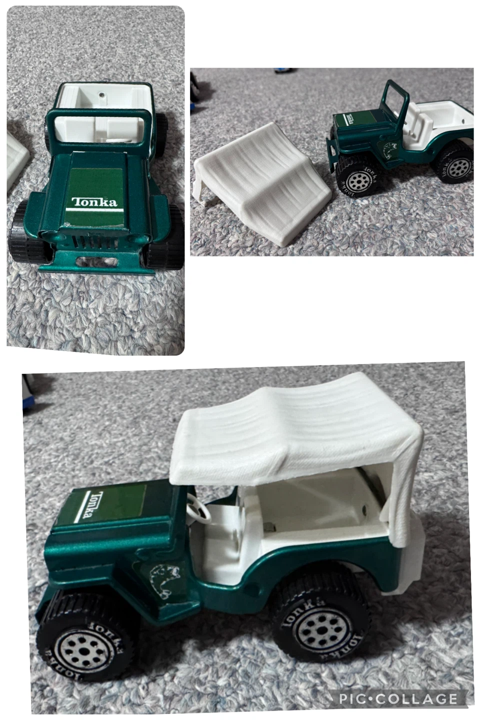 Vintage Tonka Jeep Toy with Removable Canopy