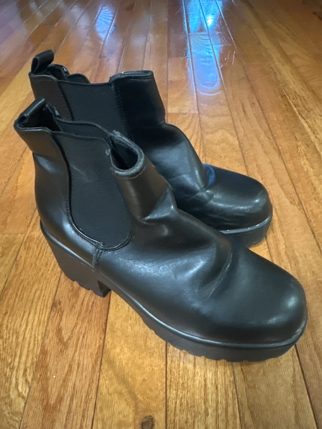 Black Platform Chelsea Boots