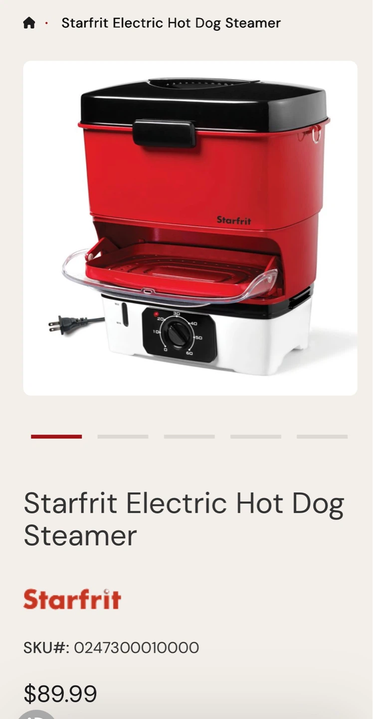 Starfrit Electric Hot Dog Steamer