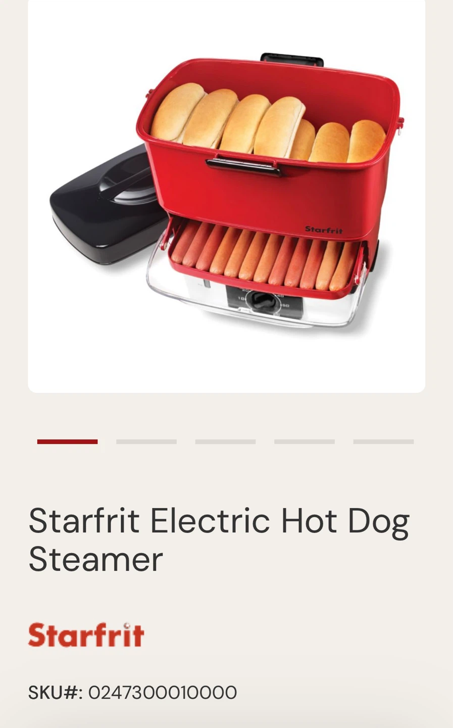 Starfrit Electric Hot Dog Steamer - photo 2