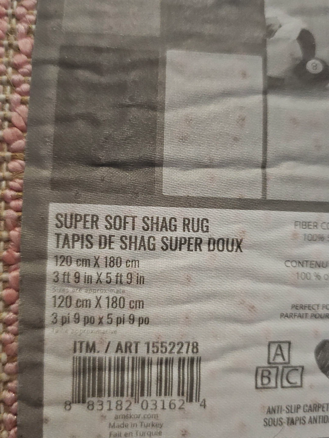 Super Soft Shag Rug - Pink - photo 2