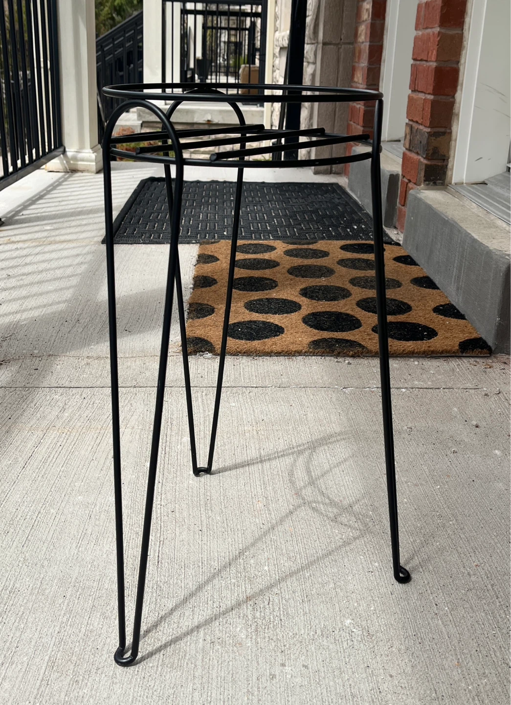 Black Metal Plant Stand with Watering Can