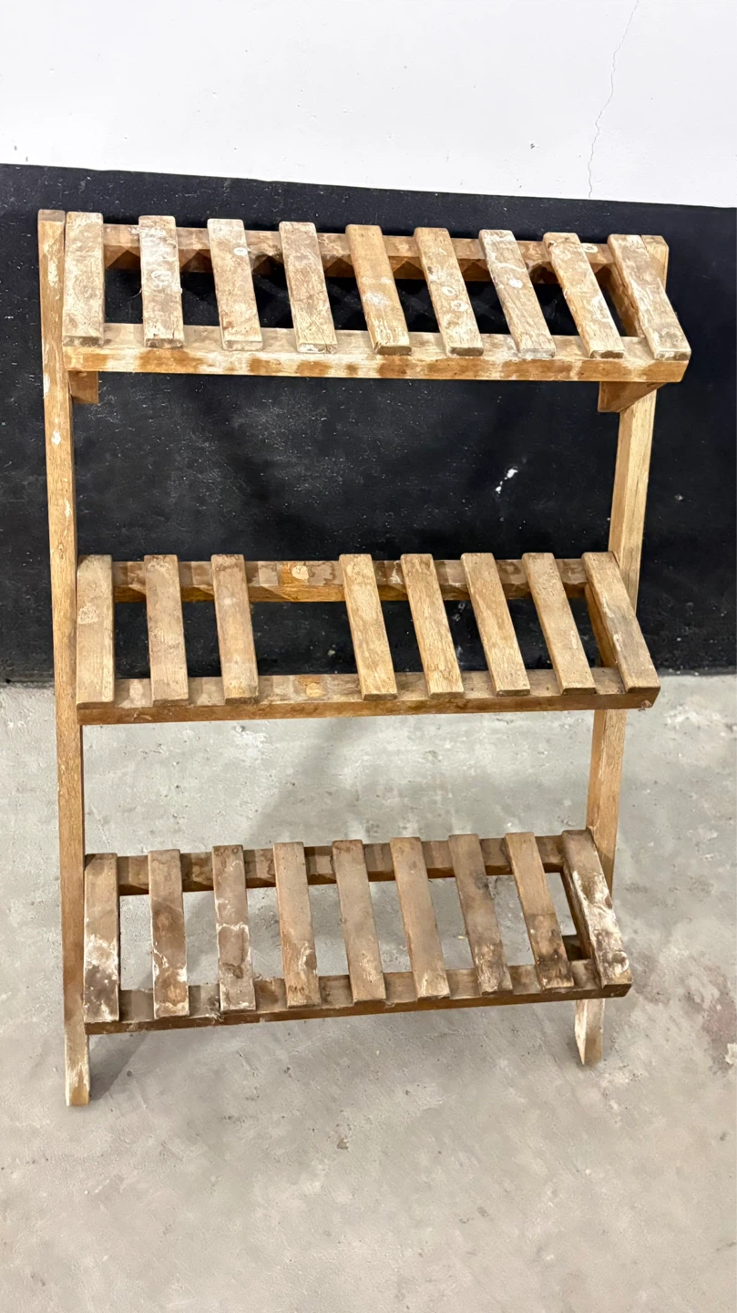 Wooden 3-Tier Folding Shelf