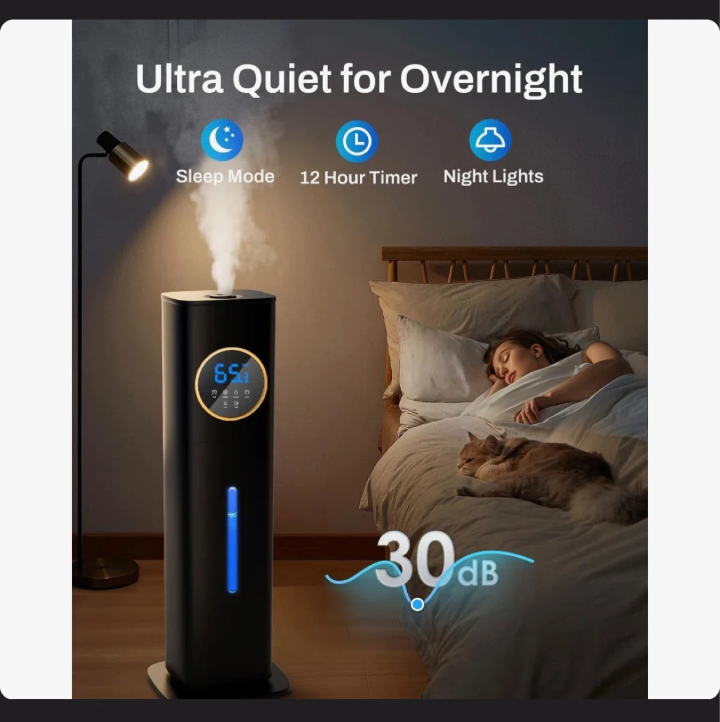 Humidifier for Large Room Bedroom 2.1Gal. Tower Cool Mist - photo 4