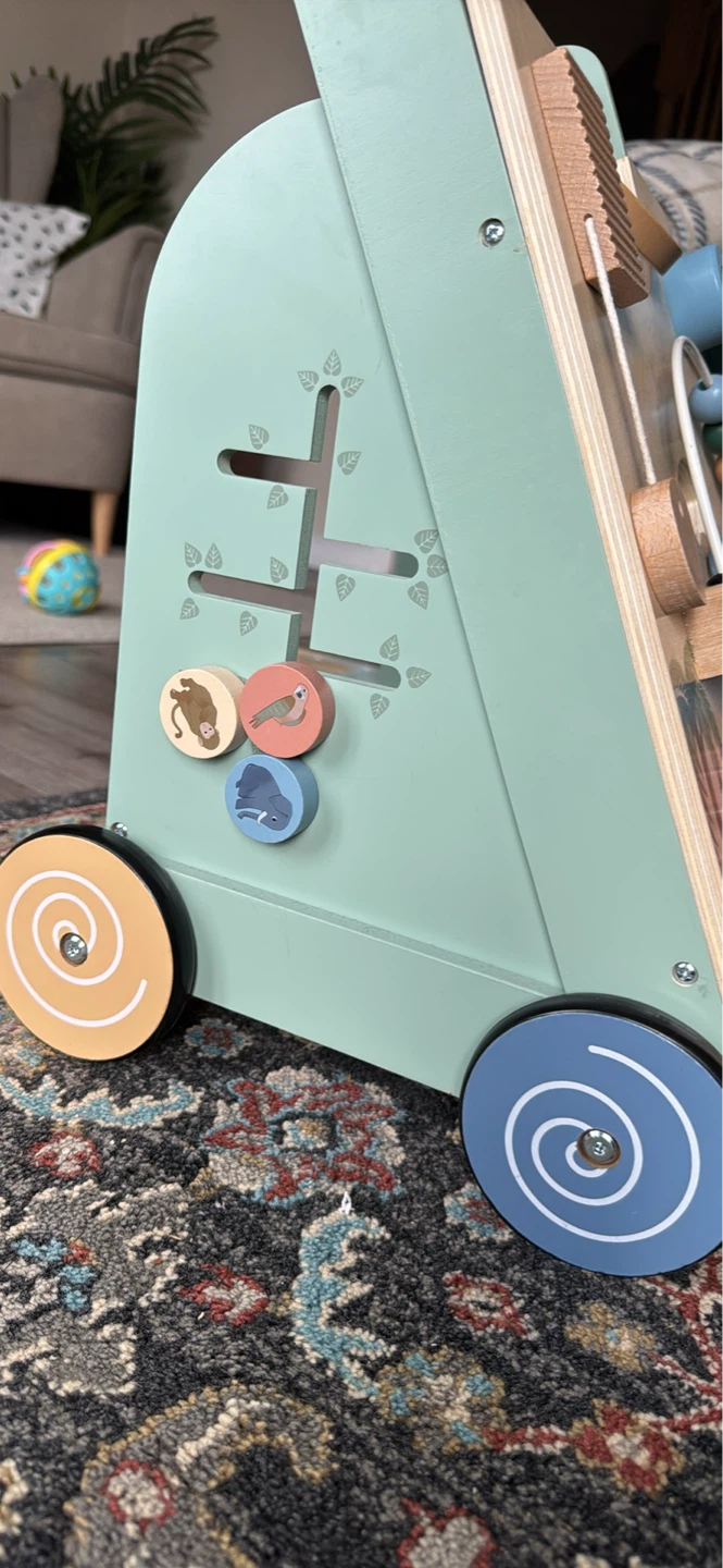 Wooden Activity Walker with Mirror and Beads