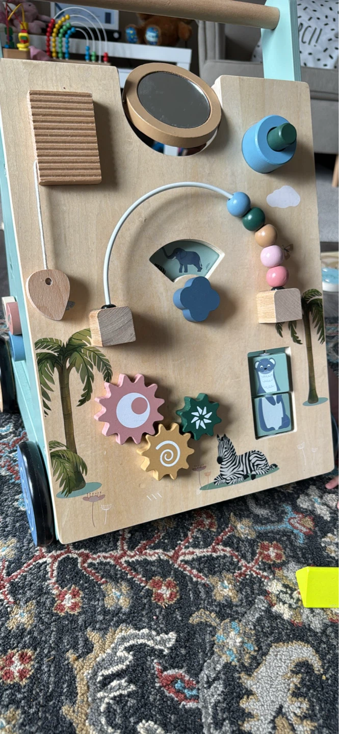 Wooden Activity Walker with Mirror and Beads - photo 2