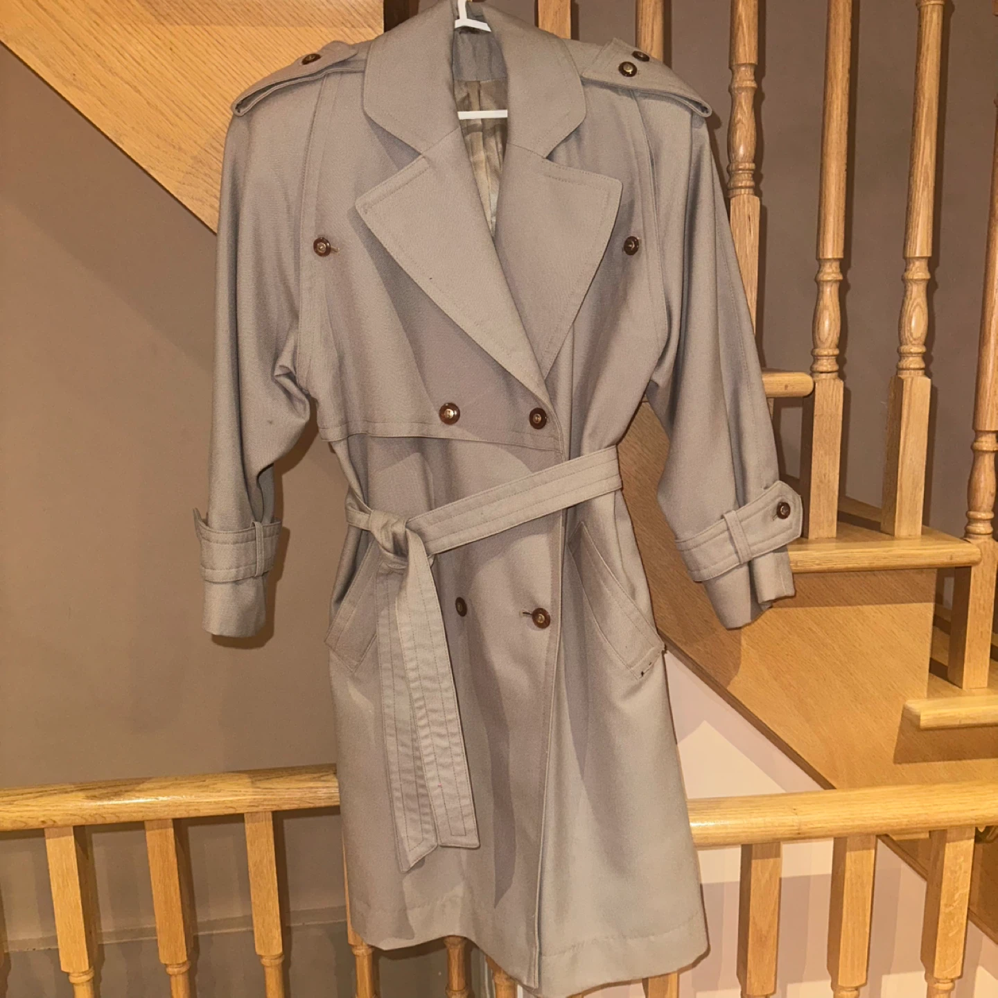 Vintage Wool Trench Coat with Belt