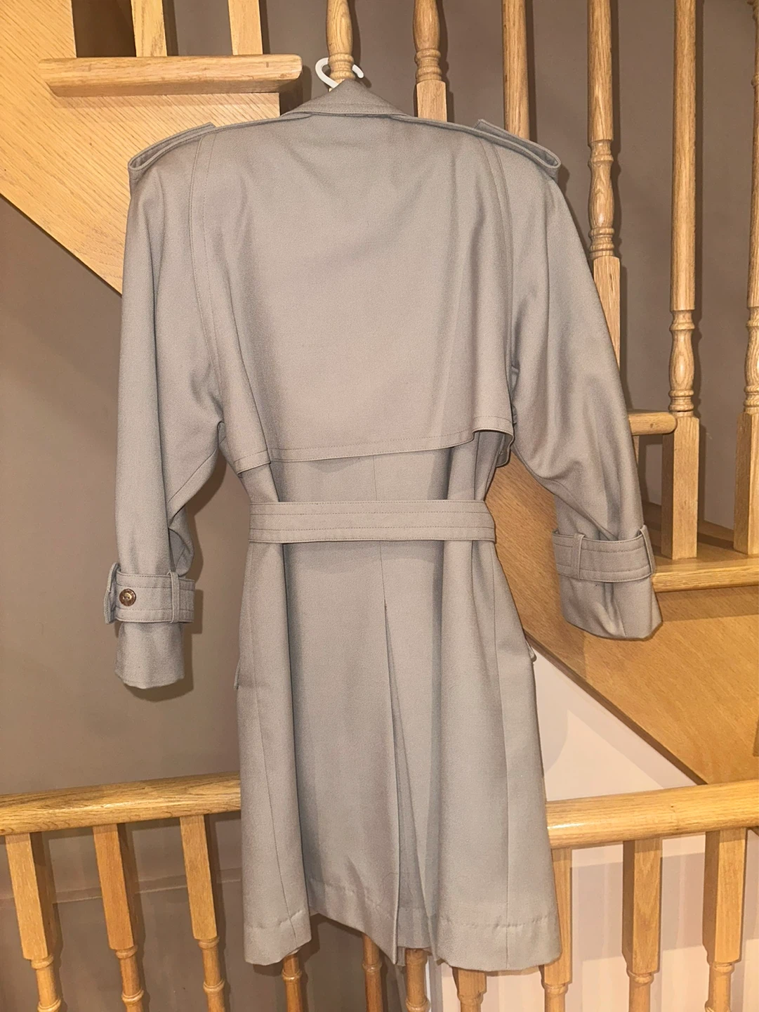 Vintage Wool Trench Coat with Belt - photo 4
