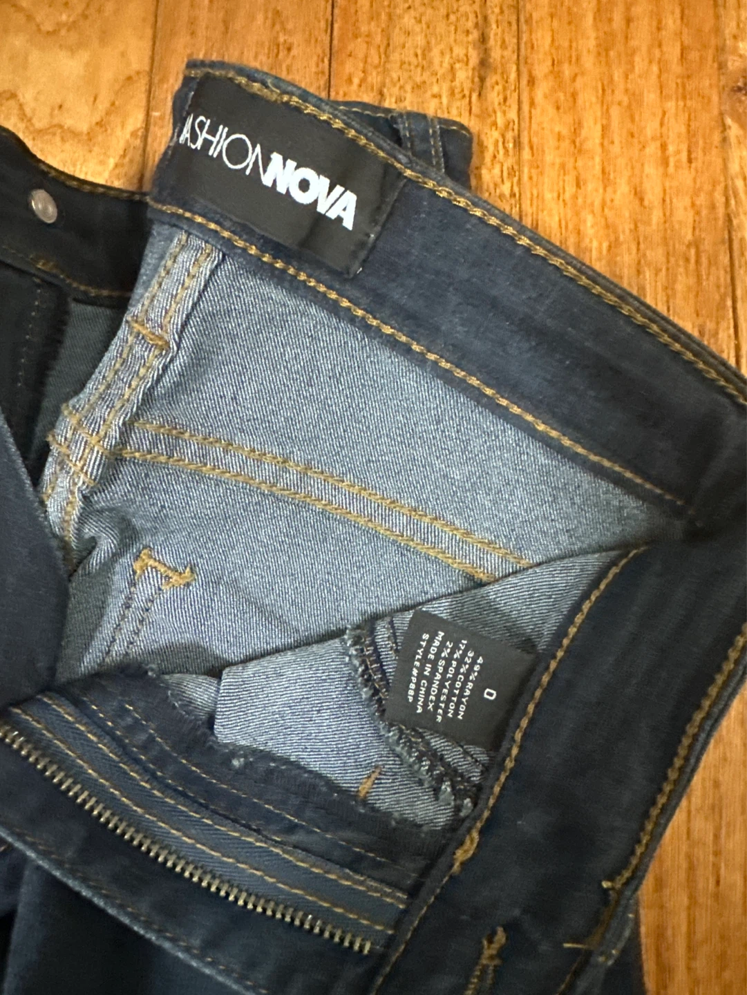 Fashion Nova Dark Wash High Waisted Skinny Jeans Size 0 - photo 4