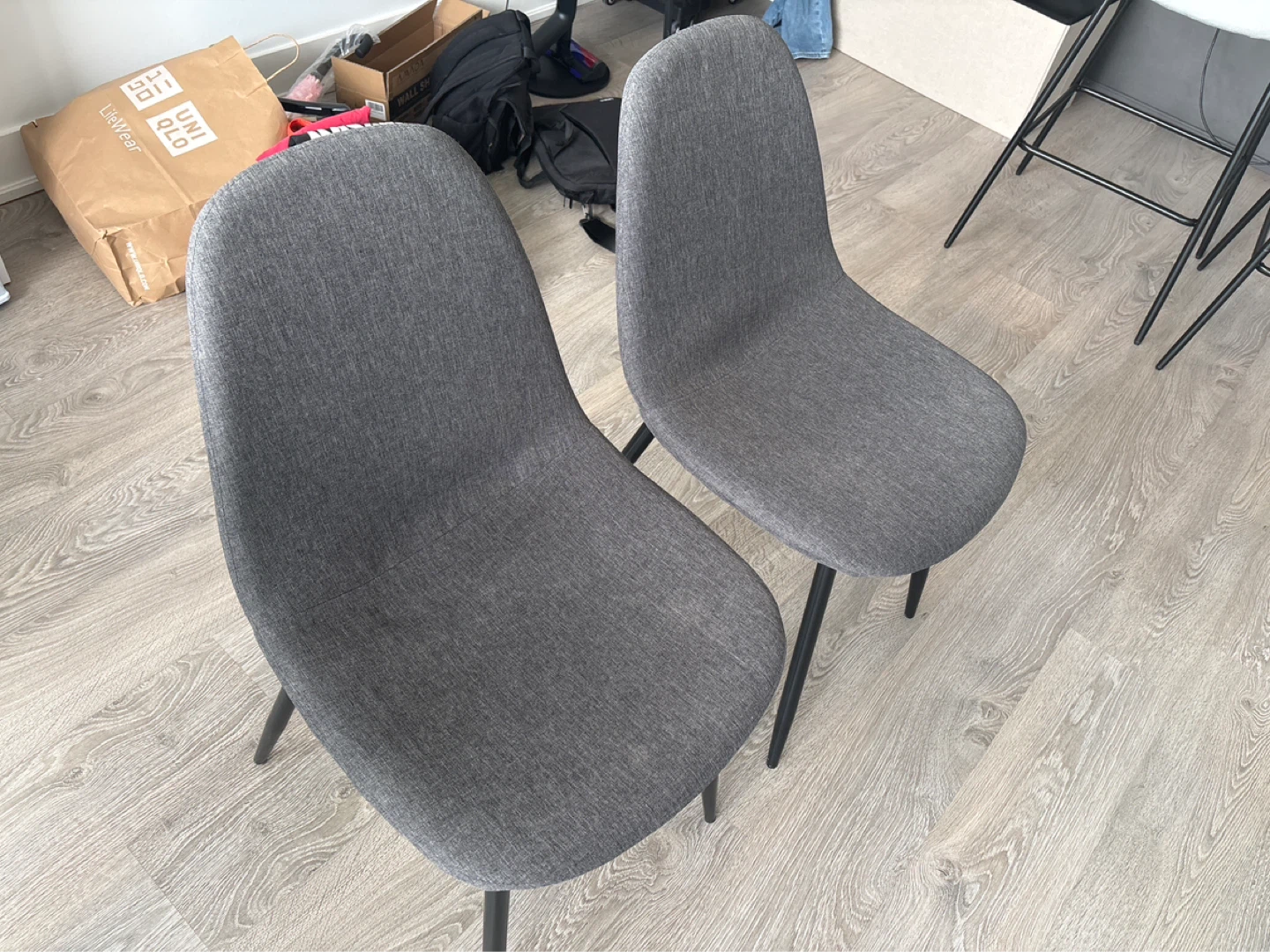 Set of 2 Grey Dining Chairs