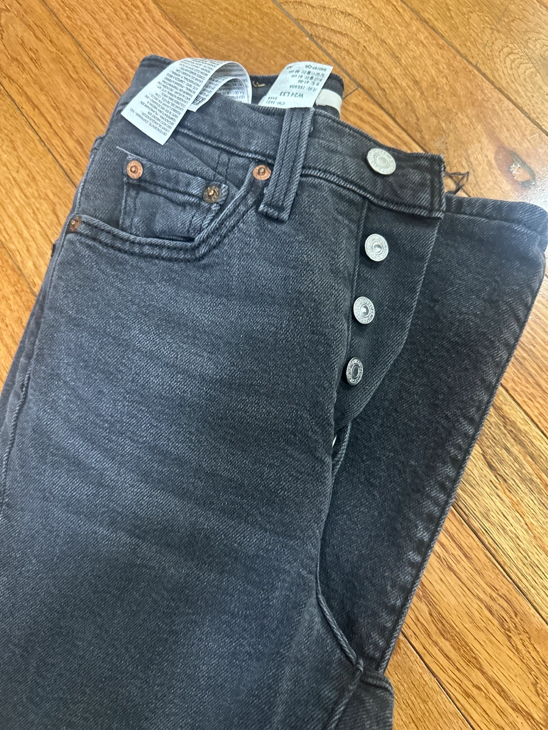 Levi's Ribcage Bootcut Jeans - Size 24 - Black - photo 4