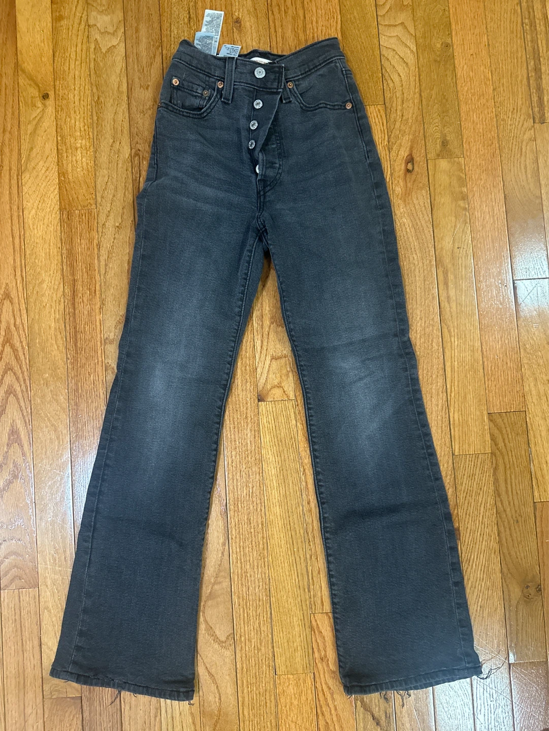 Levi's Ribcage Bootcut Jeans - Size 24 - Black