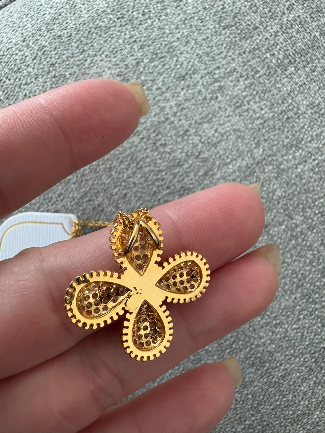 Gold-tone Clover Necklace and Earring Set - photo 5