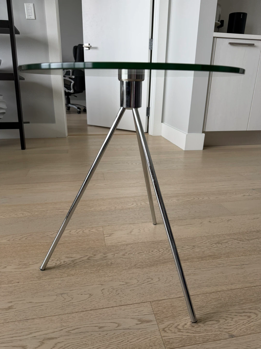 Glass Top Side Table with Chrome Legs - photo 4