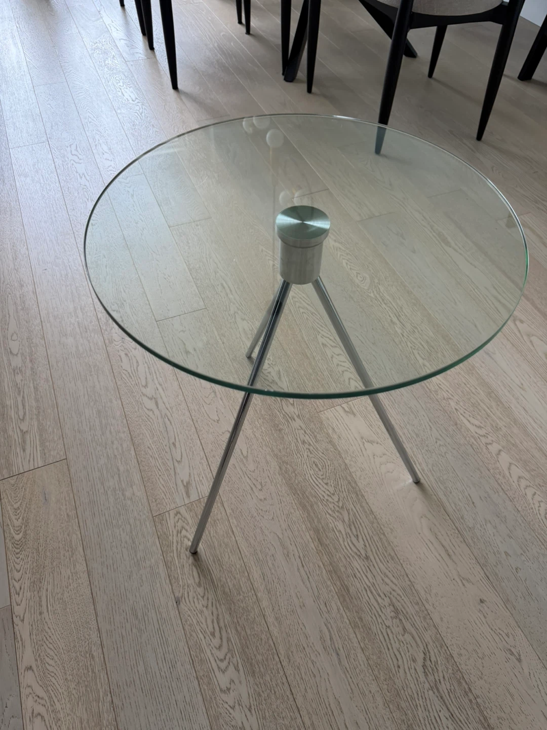 Glass Top Side Table with Chrome Legs - photo 3