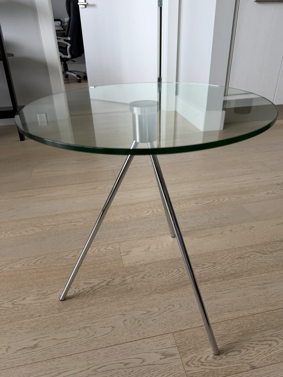 Glass Top Side Table with Chrome Legs - photo 2