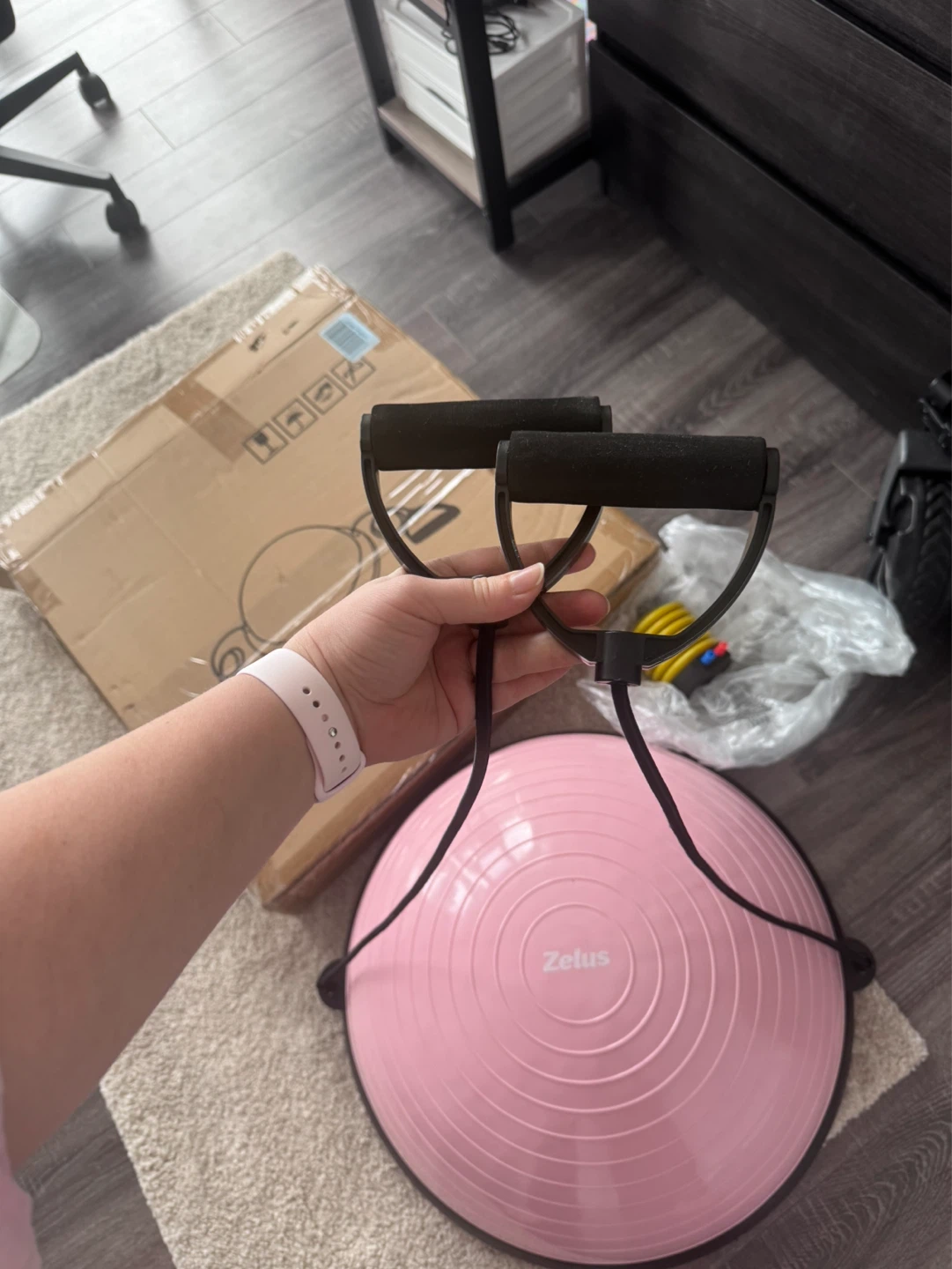 ZELUS Pink Balance Ball with Resistance Bands - photo 2
