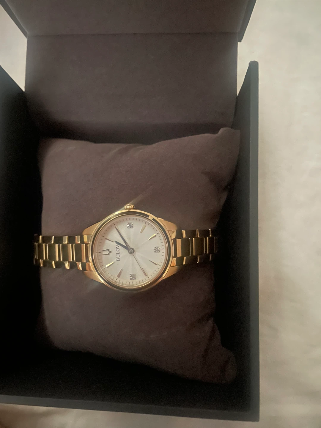 Bulova Gold-Tone Diamond Accent Watch
