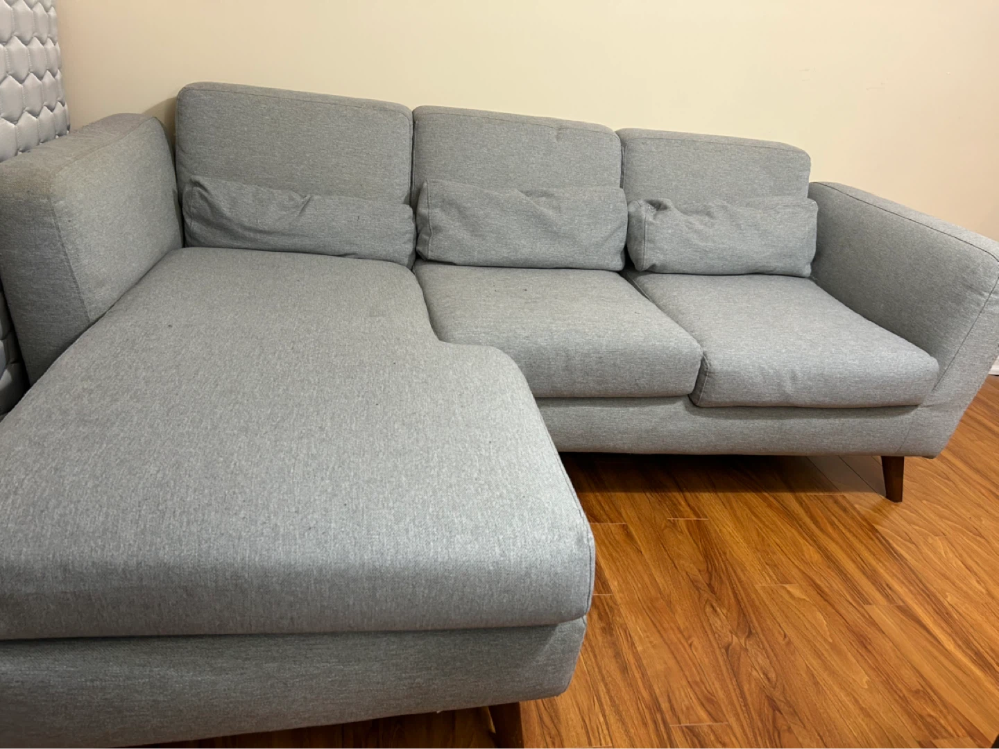 Grey Sectional Sofa with Chaise - photo 2