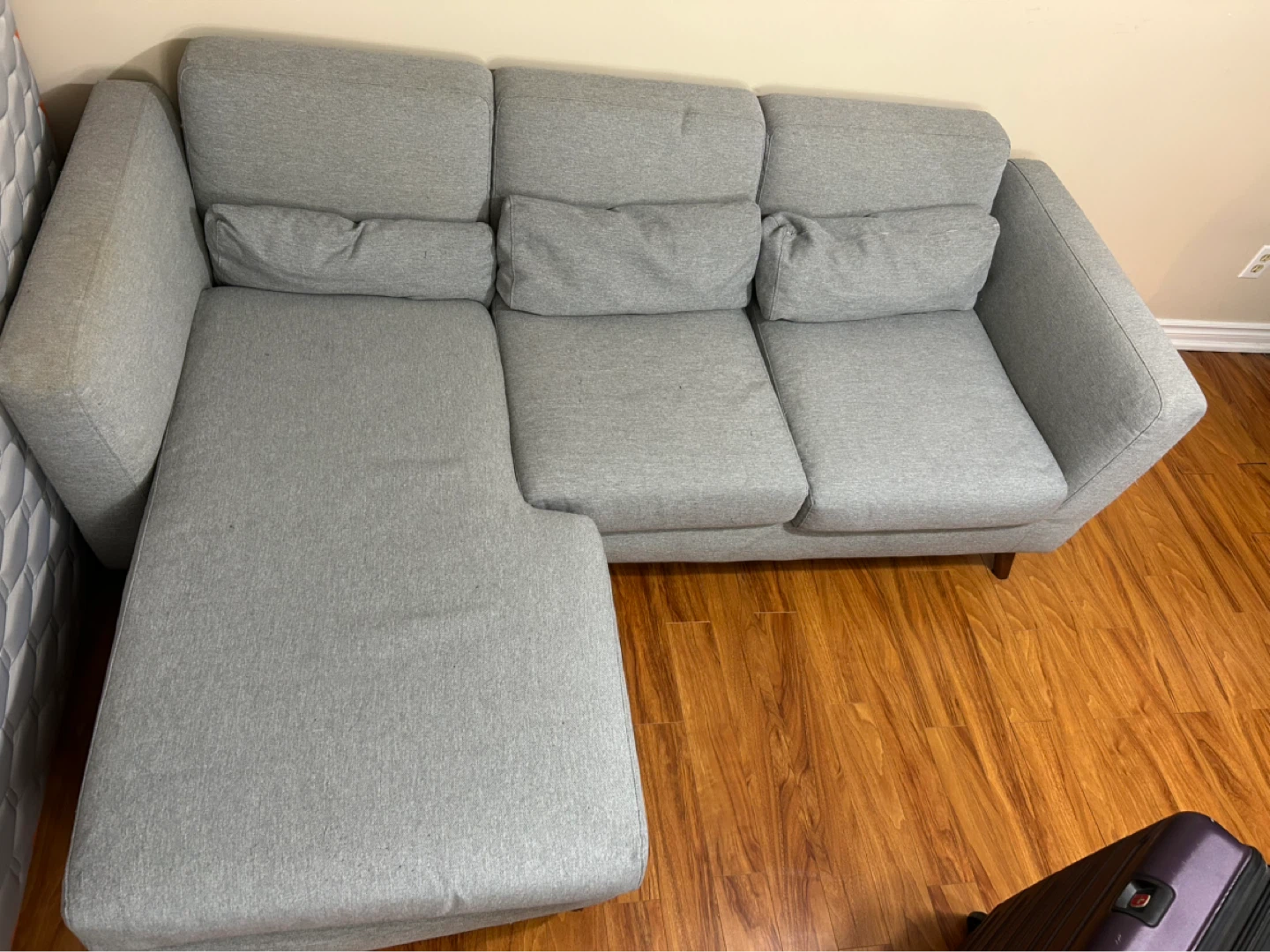 Grey Sectional Sofa with Chaise
