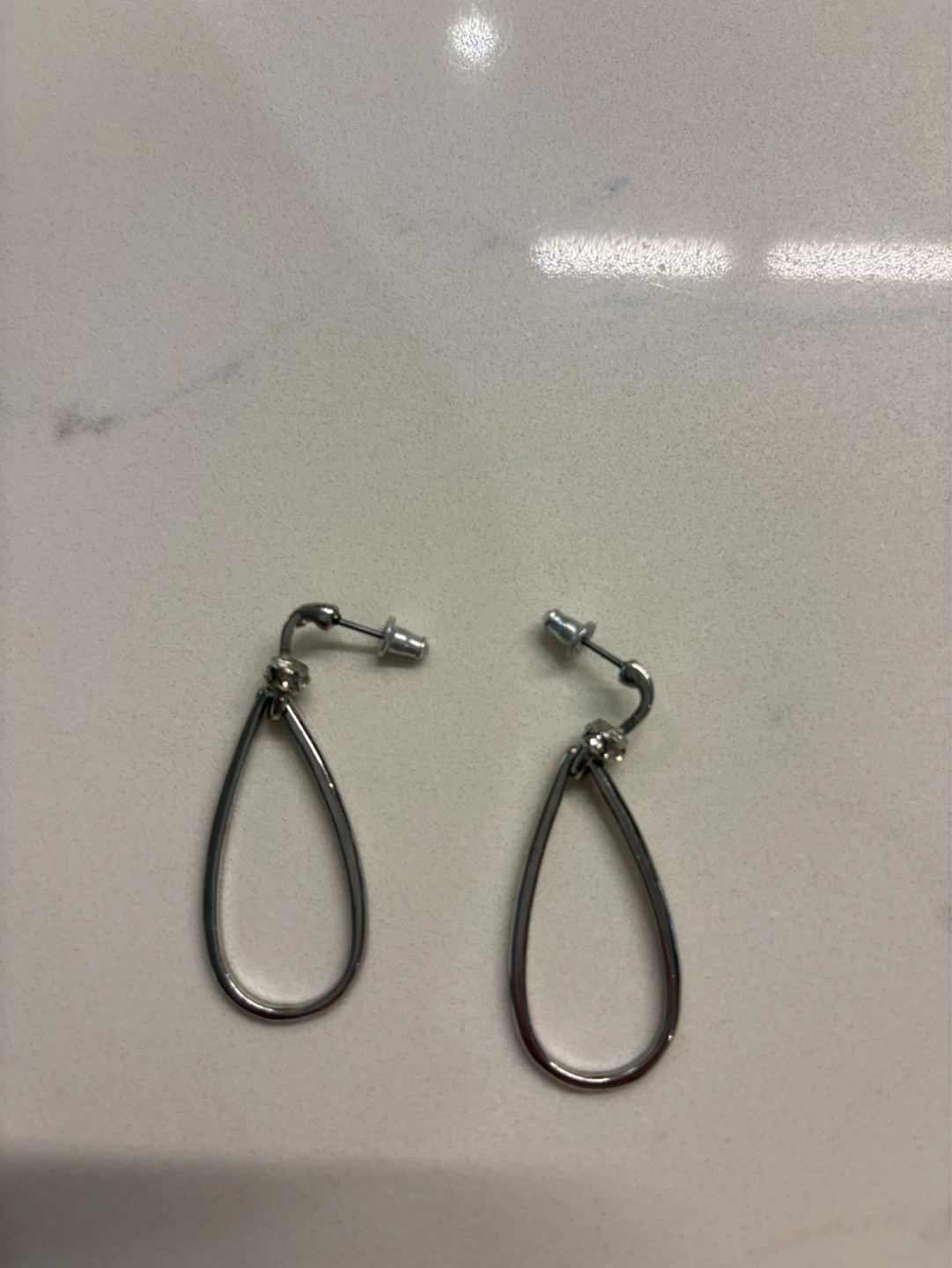 Silver Teardrop Dangle Earrings