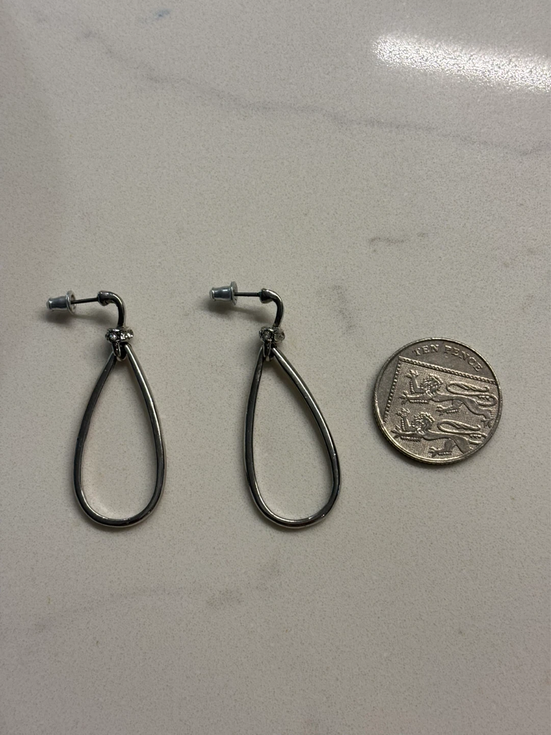 Silver Teardrop Dangle Earrings - photo 2
