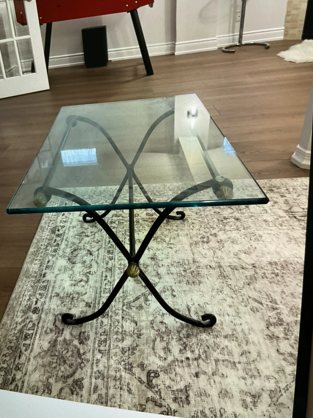 Glass and wrought iron Coffee Table