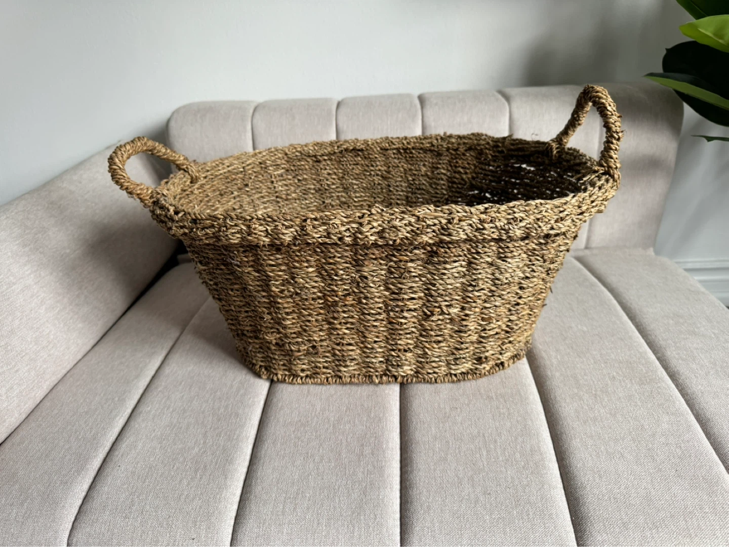 Woven Oval Basket with Handles