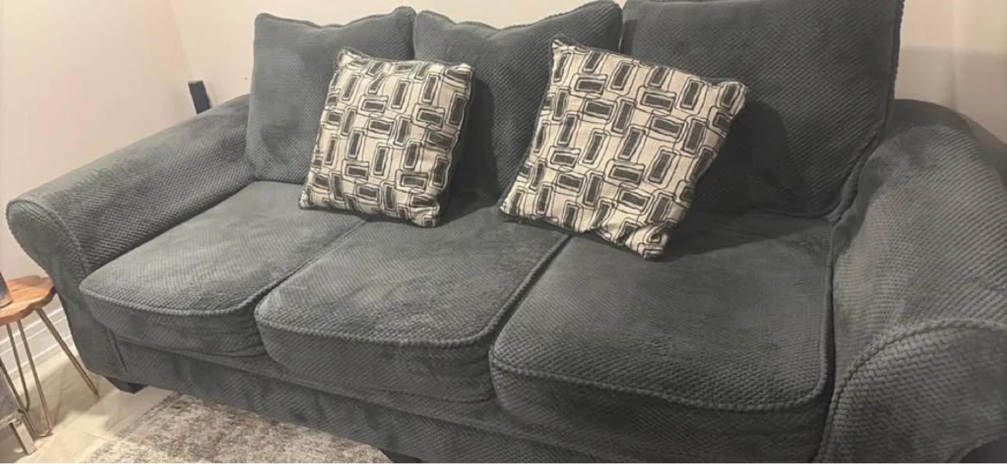 Dark Gray Sofa with Two Decorative Pillows - photo 4