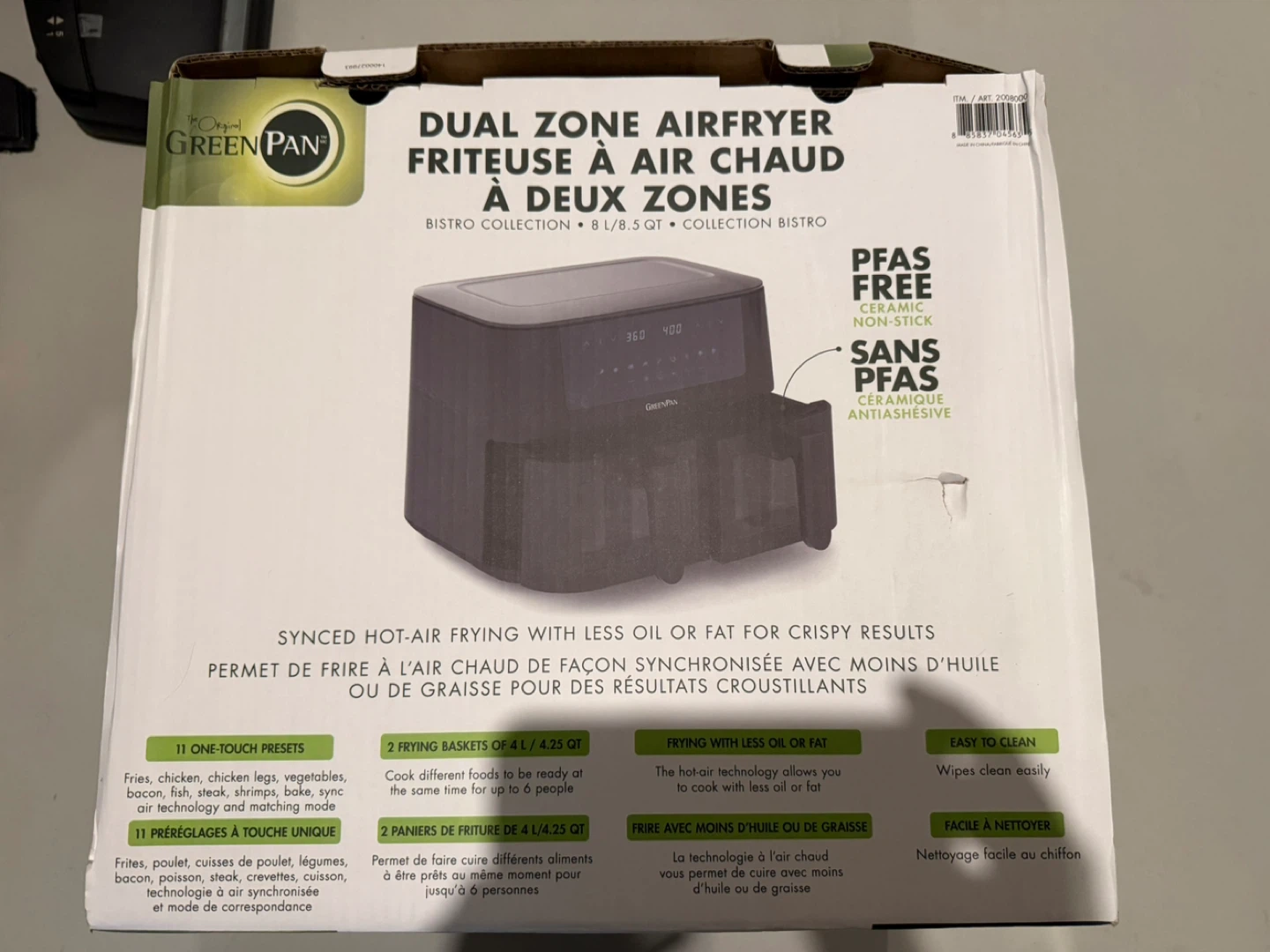 GreenPan Dual Zone Airfryer 8 L / 8.5 QT