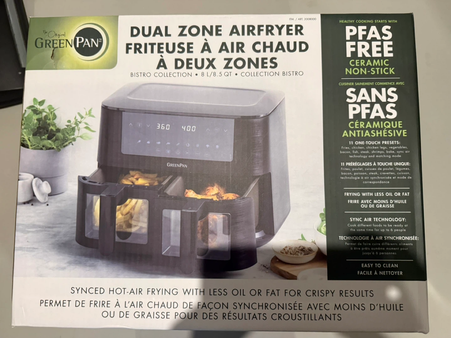 GreenPan Dual Zone Airfryer 8 L / 8.5 QT - photo 2