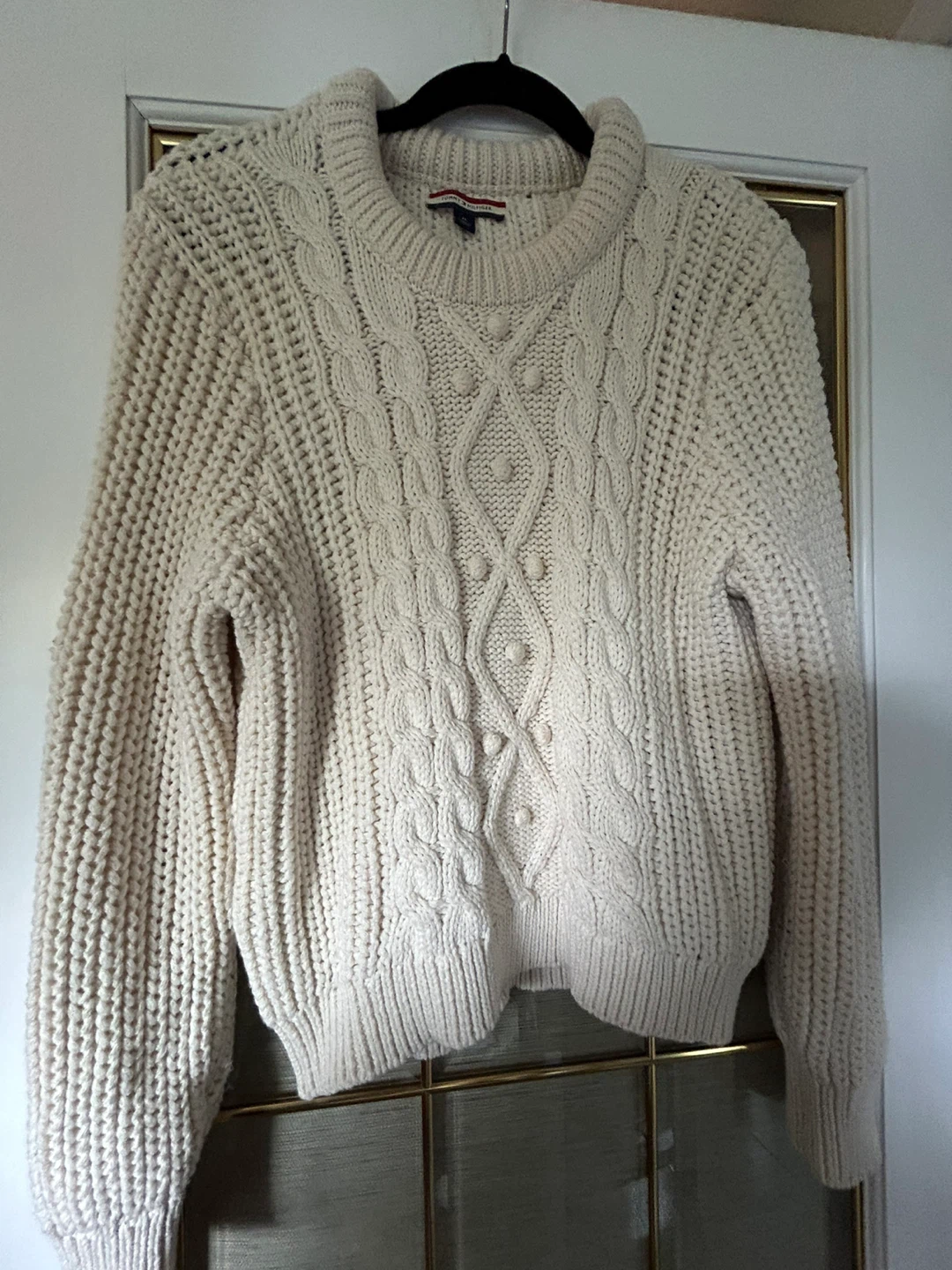 Tommy Hilfiger Cream Cable Knit Sweater - Size M