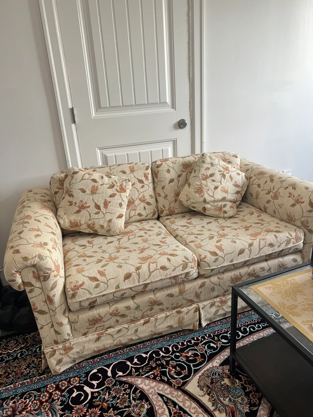 Floral Pattern Loveseat Sofa - photo 4