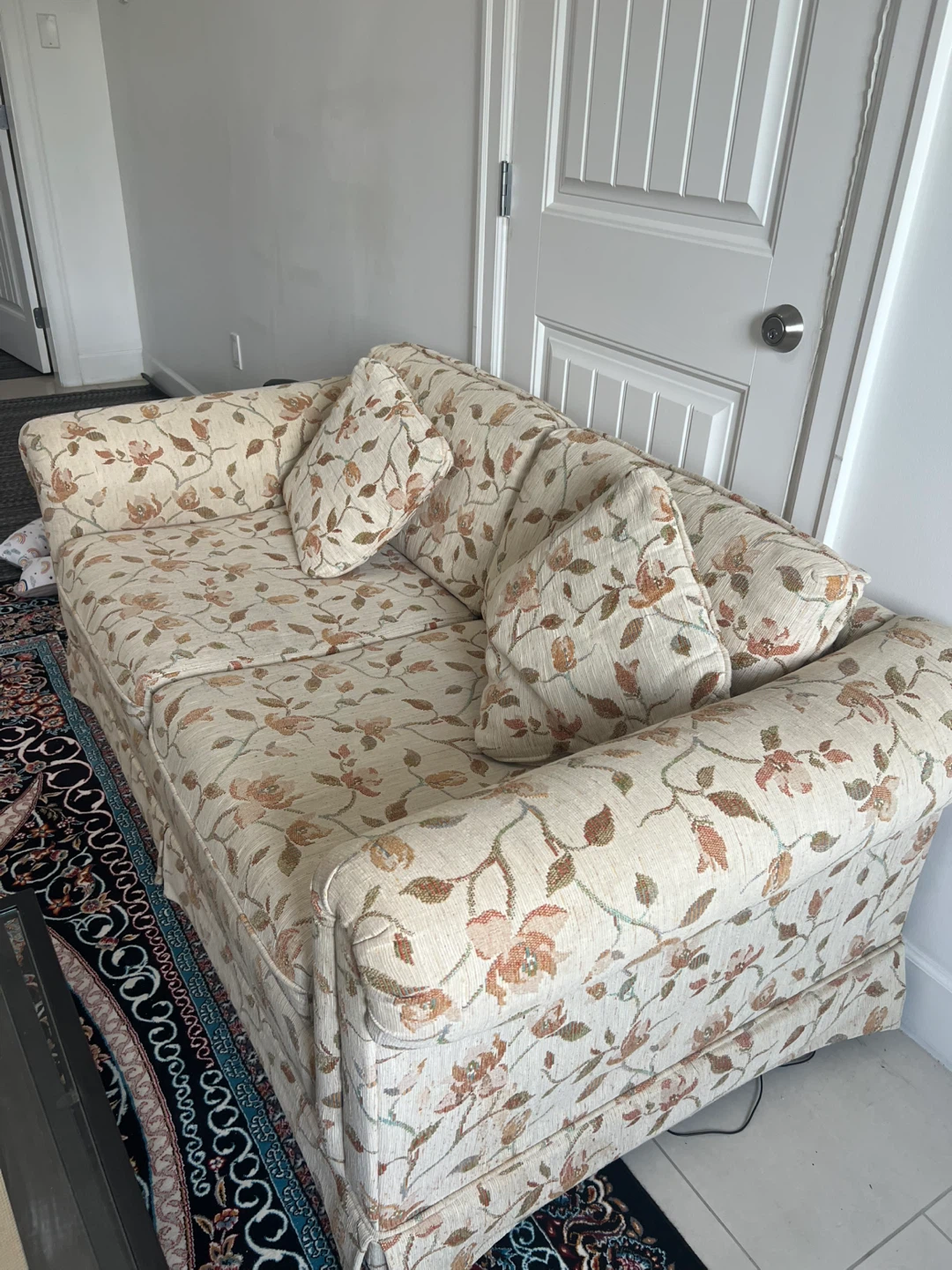Floral Pattern Loveseat Sofa