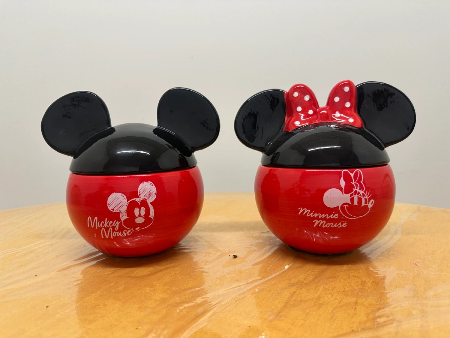 Mickey & Minnie Ceramic Jars - $5 each