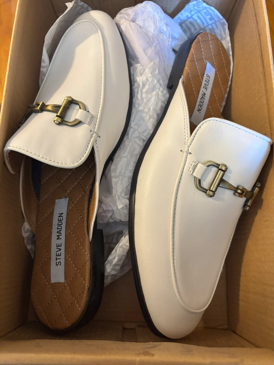 Brand new - Steve Madden Men’s White Mule Loafers - Size 9