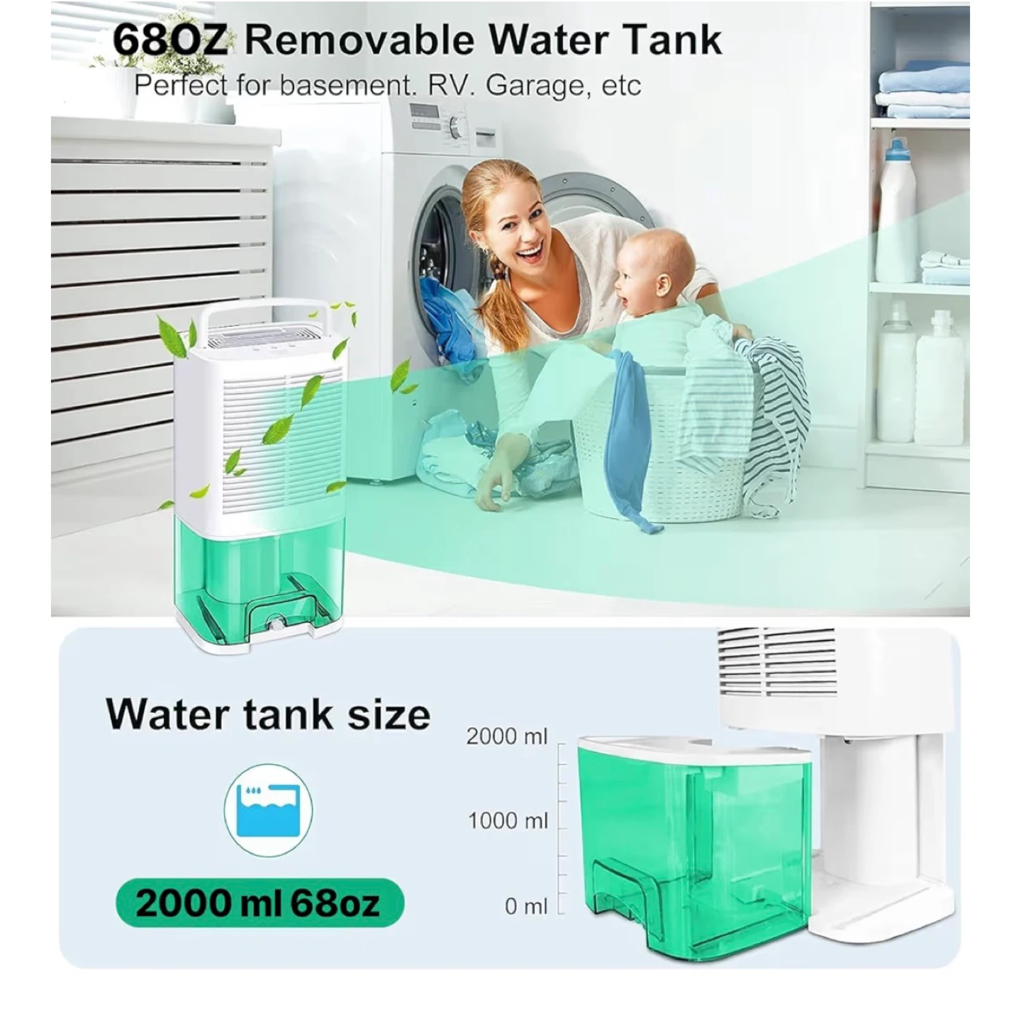 Compact Dehumidifier with 68oz Water Tank - photo 4