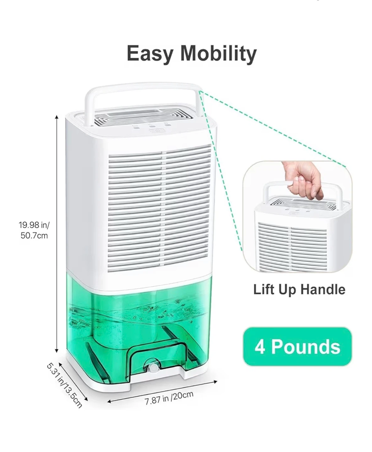 Compact Dehumidifier with 68oz Water Tank - photo 2