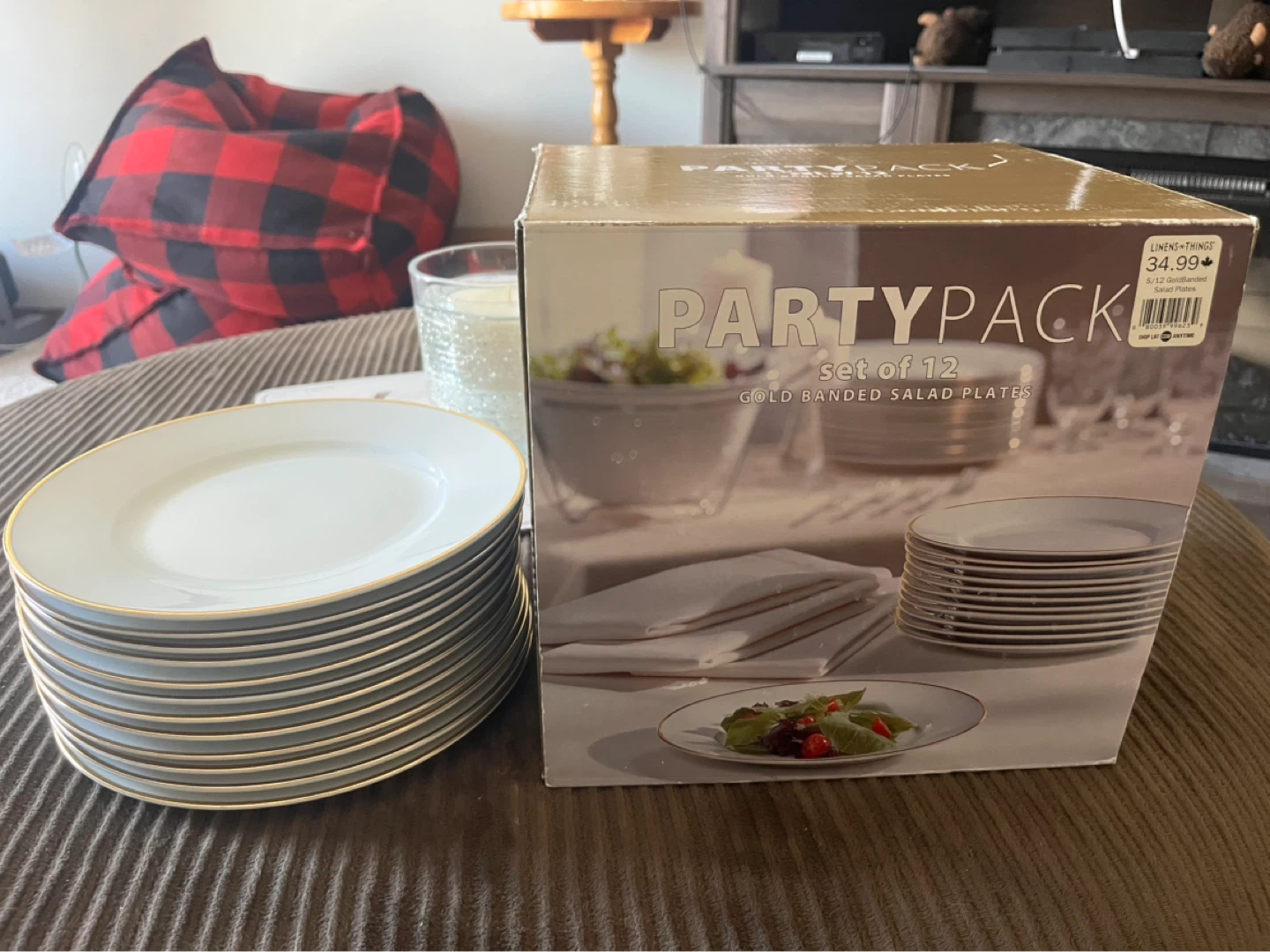 Linens N Things Gold Banded Salad Plates - Set of 12