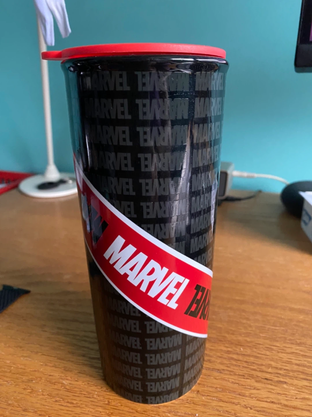 Marvel Ceramic Insulated Tumbler with Red Lid