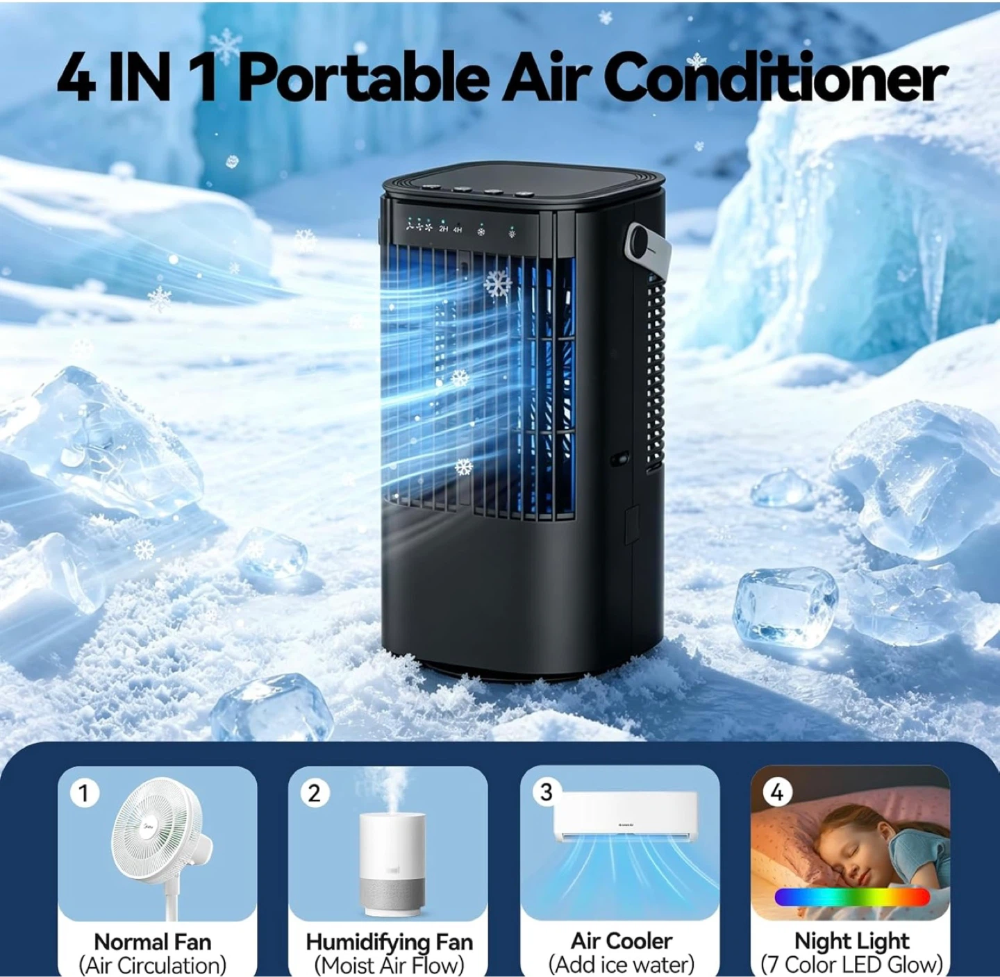 Portable Air Cooler Fan - Black - photo 2