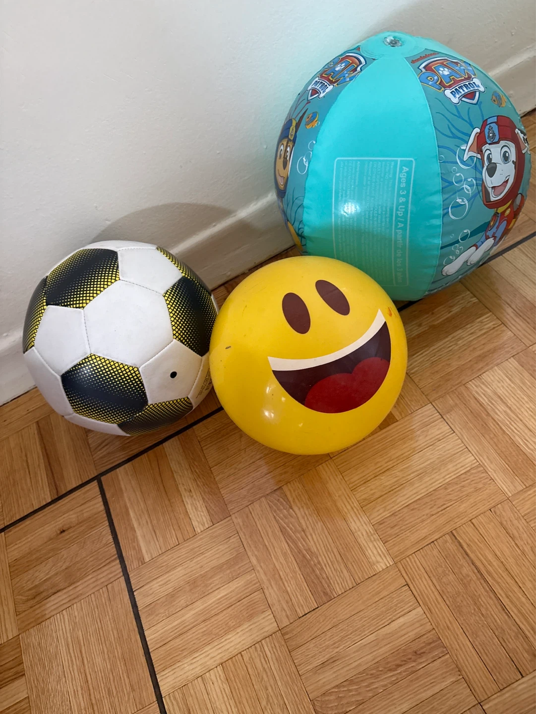 Paw Patrol Beach Ball, Smiley Ball & Soccer Ball Set