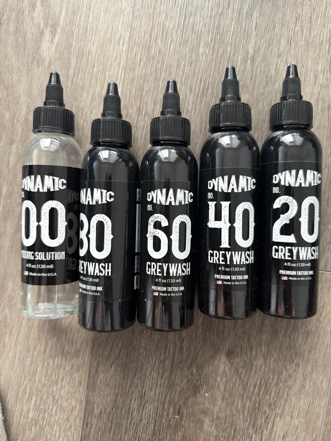 Dynamic Tattoo Ink Grey Wash Set 00, 30, 60, 40, 20