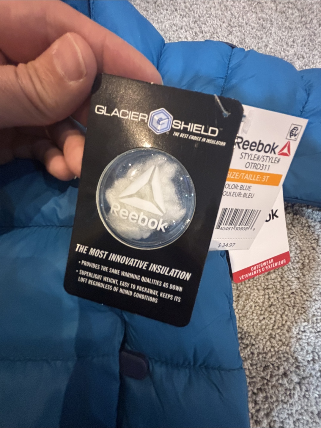 Reebok Boys Puffer Jacket Blue Size 2t - photo 4