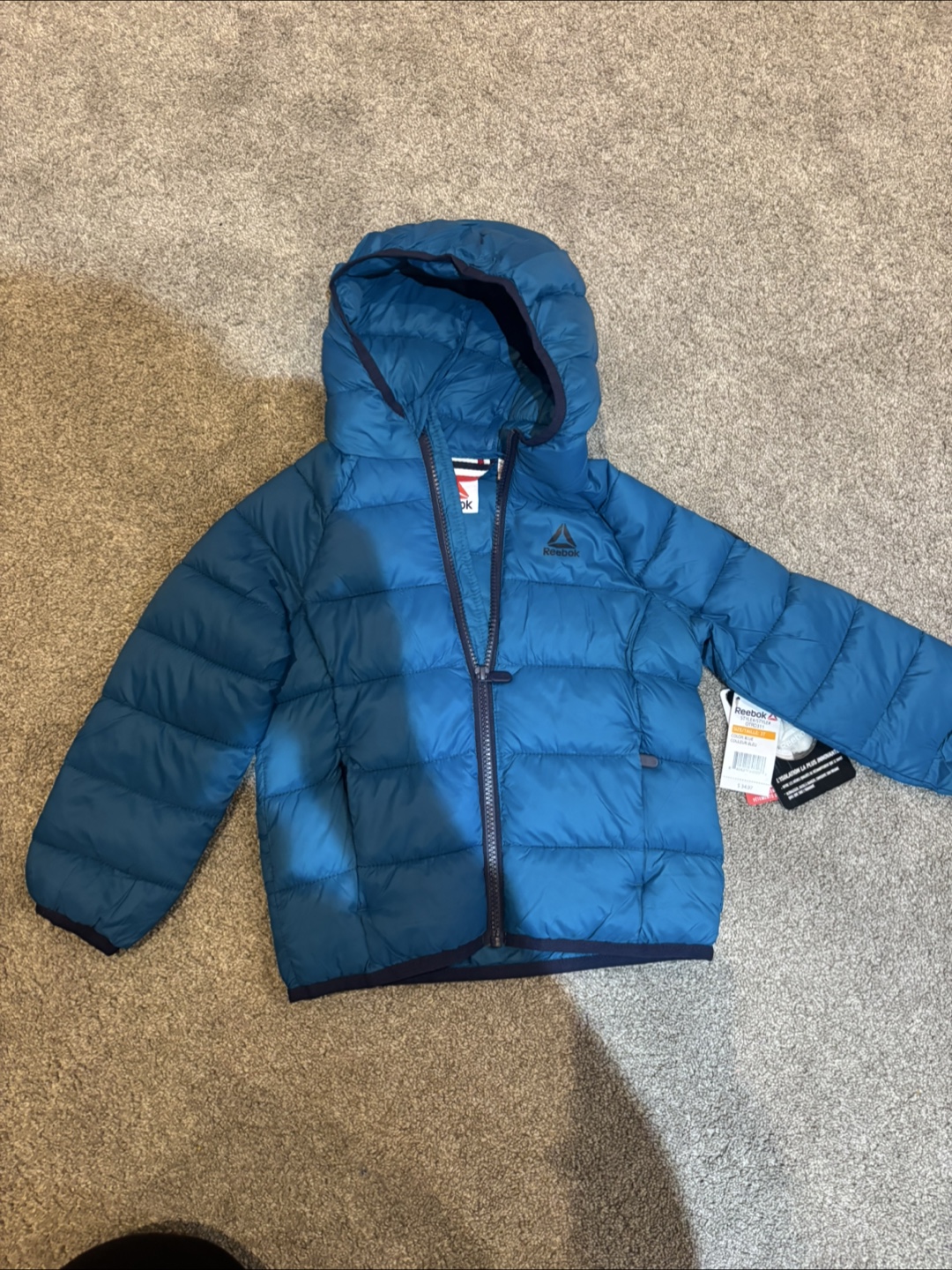 Reebok Boys Puffer Jacket Blue Size 2t