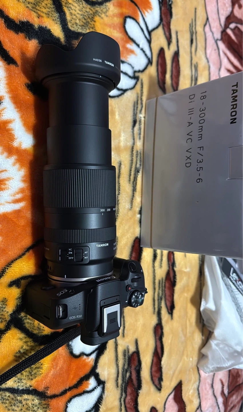 Canon EOS R50 Mirrorless Camera with Tamron 18-300mm Lens